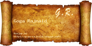 Goga Rajnald névjegykártya